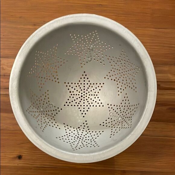 Duracrest Vintage Metal Colander Star Pattern Footed Farmhouse Rustic - Picture 3 of 9